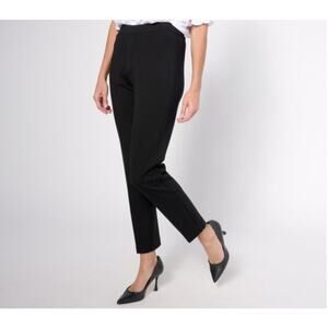 Susan Graver Size Petite XXS Black Smart Ponte Knit Slim Leg Pant A627005 NWOT